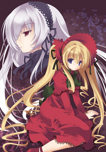 suigintou and shinku (rozen maiden) drawn by mizuse_kiseki
