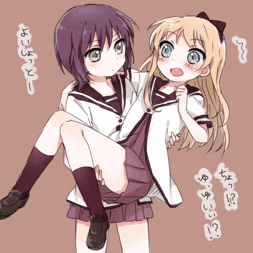 toshinou kyouko and funami yui (yuruyuri) drawn by prussian_blue