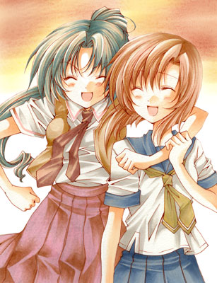 ryuuguu rena and sonozaki mion (higurashi no naku koro ni)