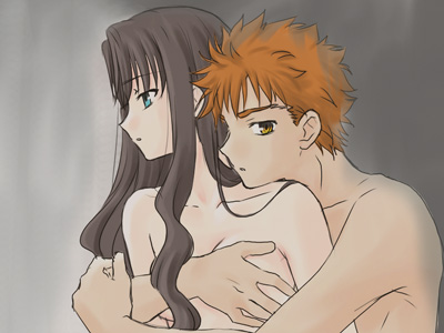 tohsaka rin and emiya shirou (fate and 1 more) drawn by boribeya