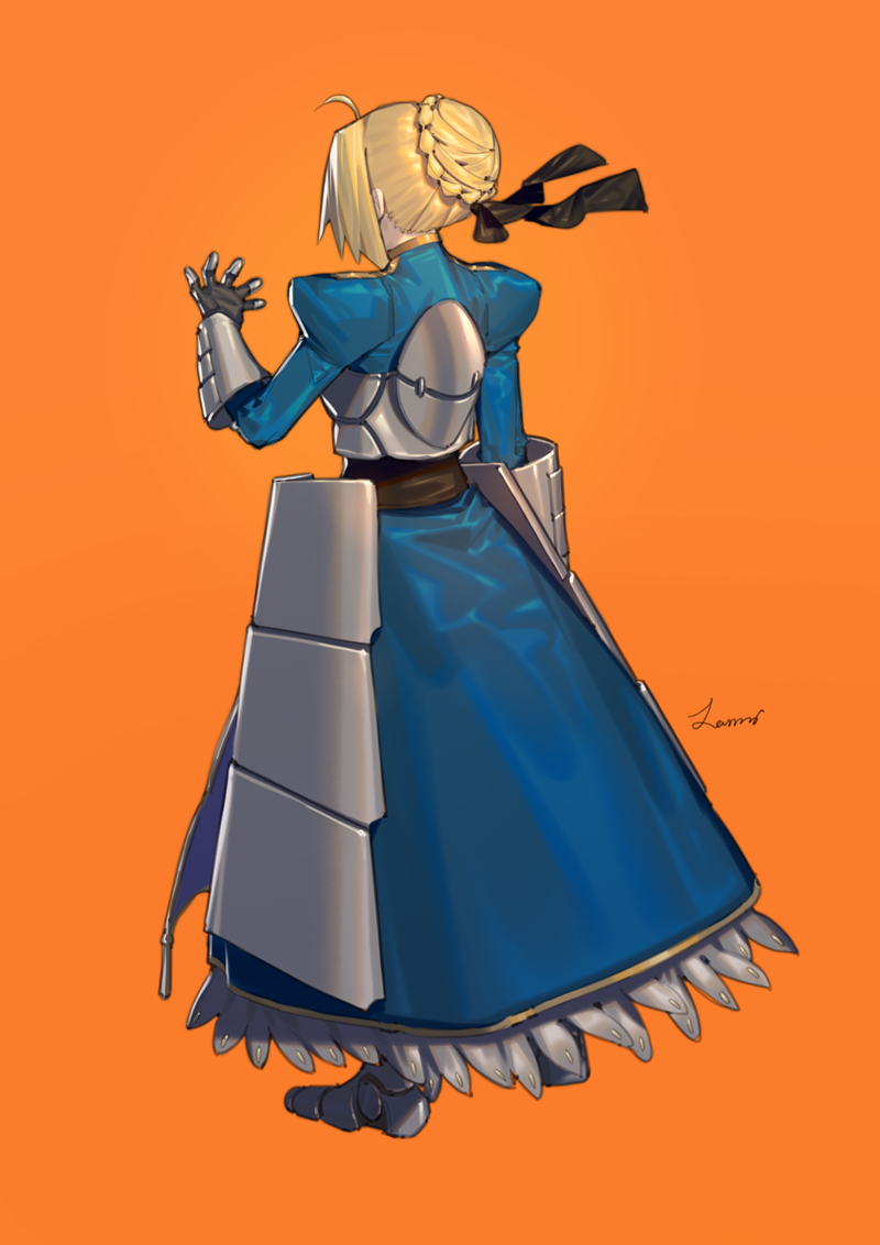 artoria pendragon and saber (fate and 1 more) drawn by lanzi_(415460661)