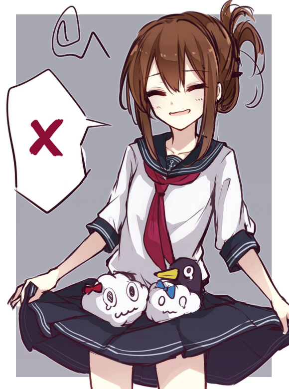 inazuma, failure penguin, and miss cloud (kantai collection) drawn by berukko