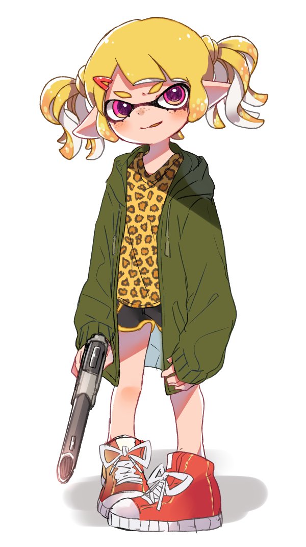 inkling player character and inkling girl (splatoon and 1 more) drawn by maco_spl