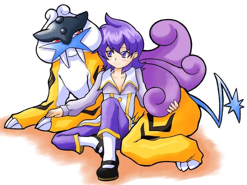 raikou and anabel (pokemon and 2 more) drawn by ebifly_(dokudoku)