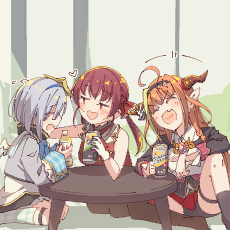 houshou marine, amane kanata, and kiryu coco (hololive) drawn by ayasaka