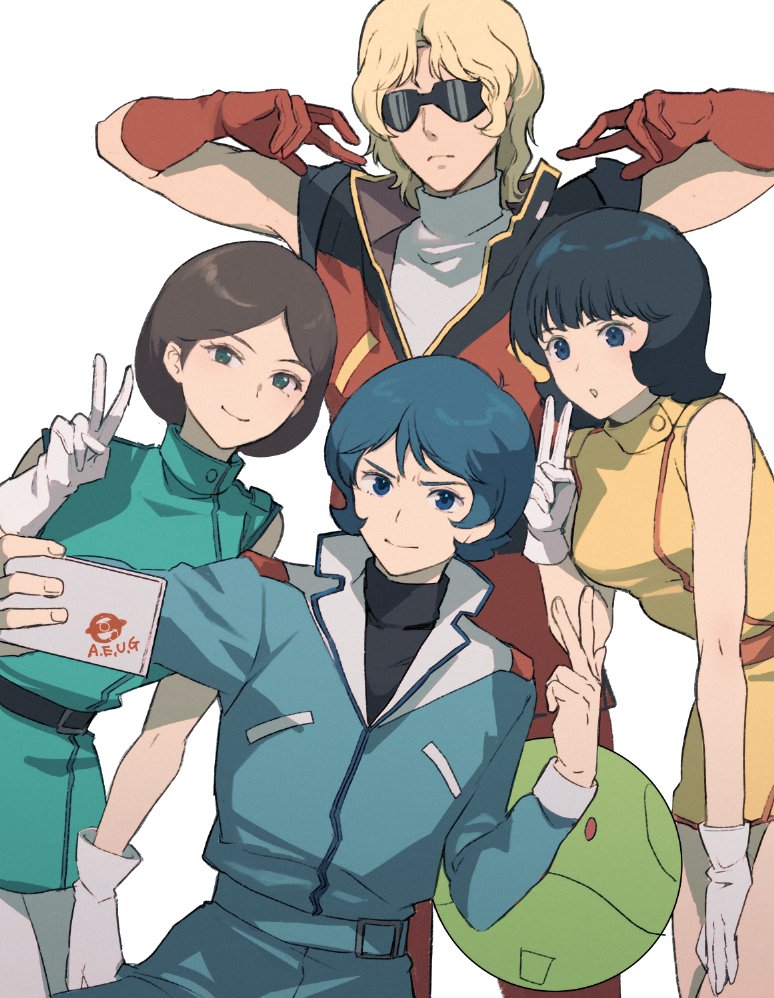 haro, kamille bidan, quattro bajeena, fa yuiry, and emma sheen (gundam and 1 more) drawn by kasumi_(skchkko)