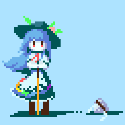 hinanawi tenshi (touhou) drawn by james_at_pi_(fuwafuwacatgirl)
