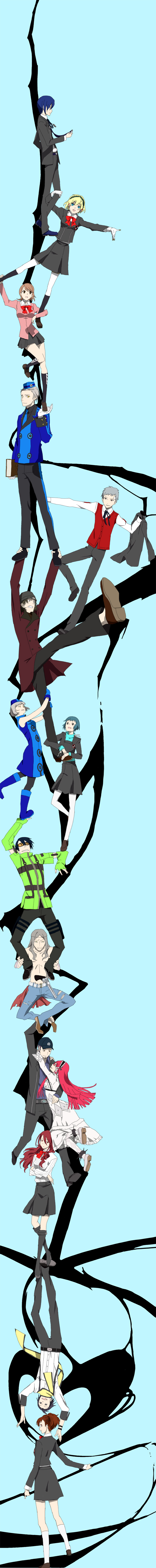 yuuki makoto, aigis, shiomi kotone, takeba yukari, kirijou mitsuru, and 10 more (persona and 3 more) drawn by masako