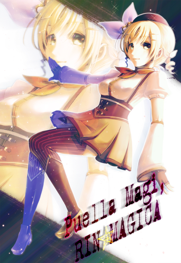 kagamine rin and tomoe mami (vocaloid and 1 more) drawn by starcrown