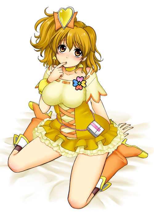 yamabuki inori and cure pine (precure and 1 more) drawn by yamada_ichizoku