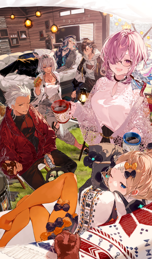 mash kyrielight, abigail williams, archer, fou, caenis, and 4 more (fate and 1 more) drawn by hotosoka