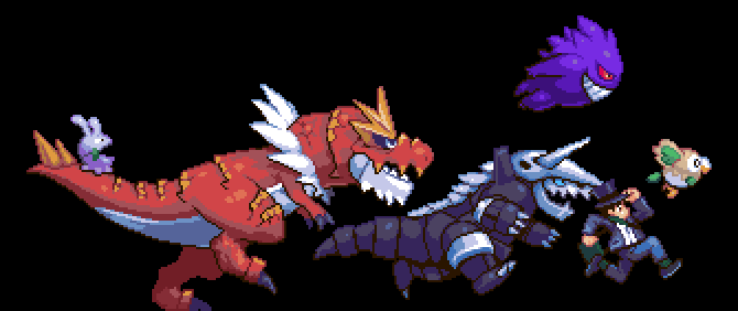 rowlet, gengar, goomy, aggron, and tyrantrum (pokemon) drawn by jon_davies