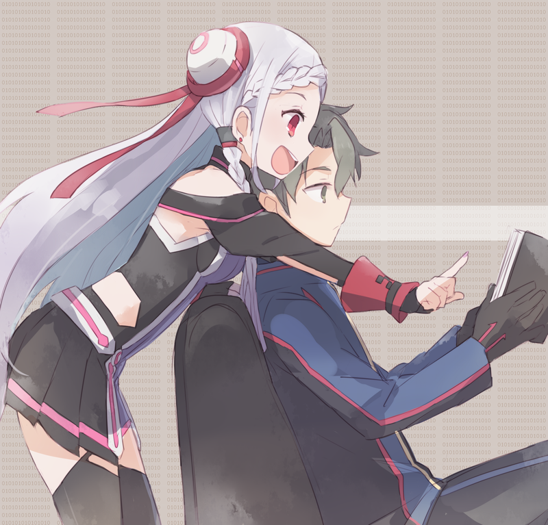 yuna and eiji (sword art online and 1 more) drawn by makino_(727me727)
