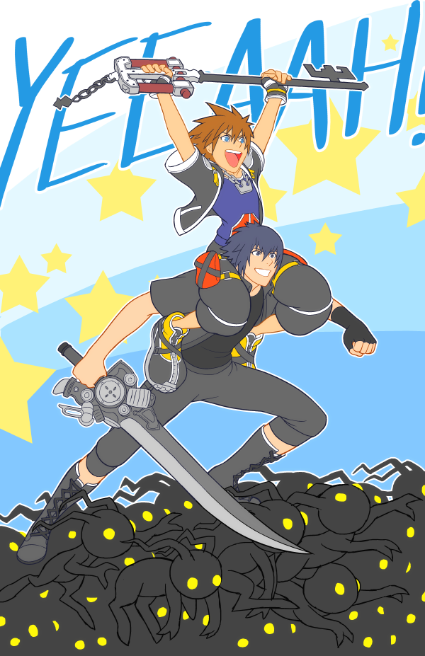 sora, noctis lucis caelum, and shadow (final fantasy and 2 more) drawn by rasenth