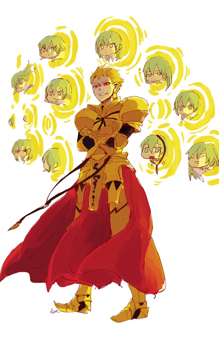 gilgamesh, enkidu, and kingu (fate and 2 more) drawn by tonebird