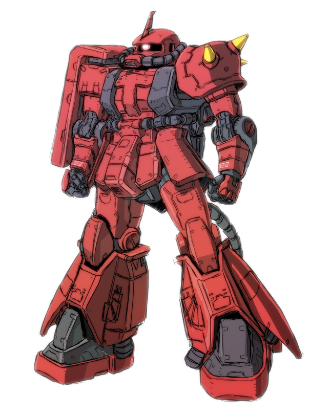 zaku ii, zaku ii hmt, and zaku ii hmt johnny ridden custom (gundam and 1 more) drawn by kuramochi_kyouryuu