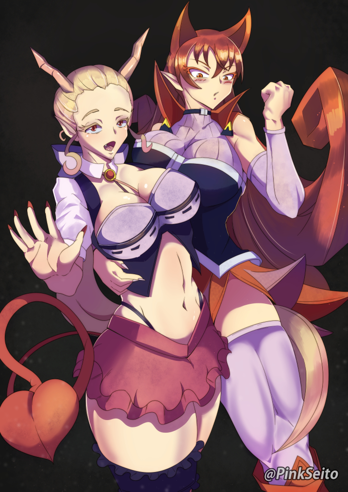 azazel ameri and x elisabetta (mairimashita! iruma-kun) drawn by orphen_(pink_seito)