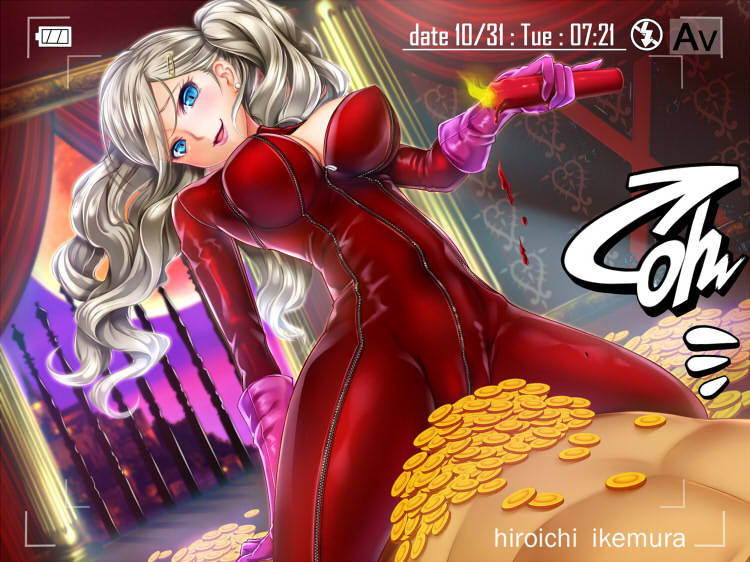 takamaki anne and panther (persona and 1 more) drawn by ikemura_hiroichi