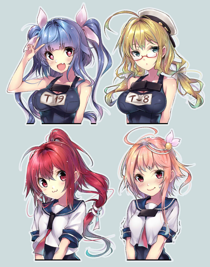 i-19, i-58, i-8, and i-168 (kantai collection) drawn by hario_4
