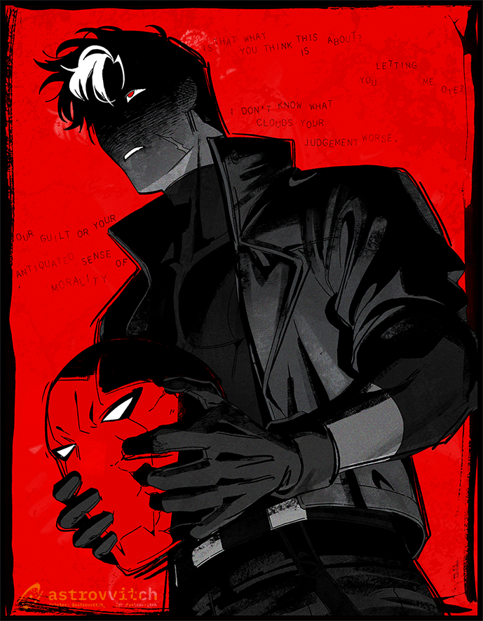 jason todd and red hood (dc comics and 1 more) drawn by astrovvitch