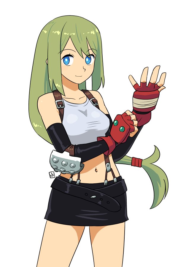 tifa lockhart and yunomiya agari (original and 2 more) drawn by muu_(mumumer)