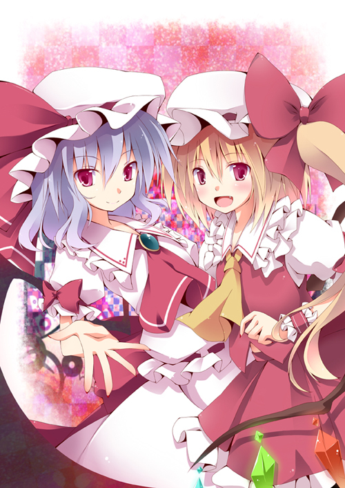 remilia scarlet and flandre scarlet (touhou) drawn by kurono_yuzuko