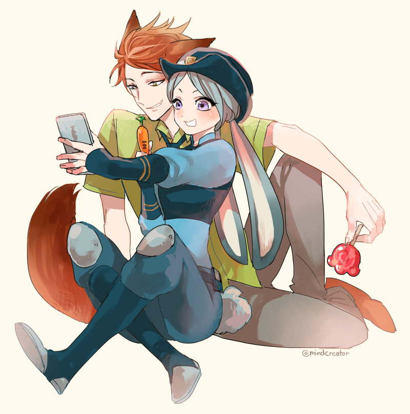 judy hopps and nick wilde (zootopia) drawn by nair_(mindcreator)