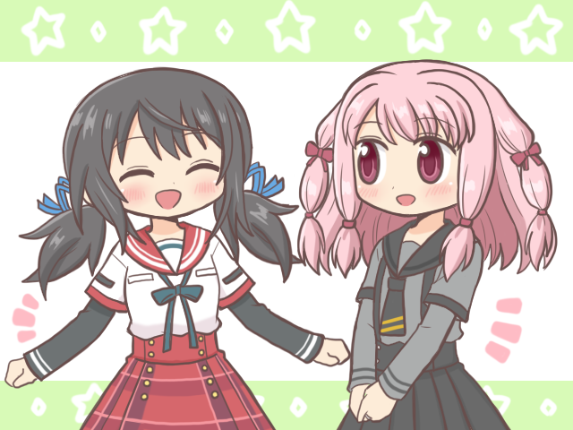 tamaki ui and chiaki riko (mahou shoujo madoka magica and 1 more) drawn by reverse_(bluefencer)