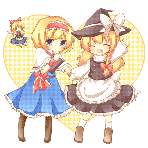 kirisame marisa, alice margatroid, and shanghai doll (touhou) drawn by kureha_goya