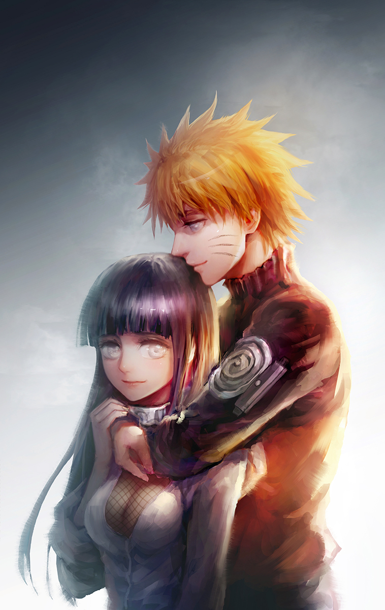 uzumaki naruto and hyuuga hinata (naruto) drawn by fooltown
