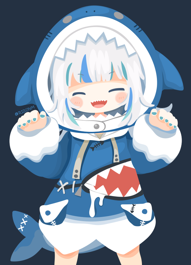 gawr gura (hololive and 1 more) drawn by rizu_(rizunm)