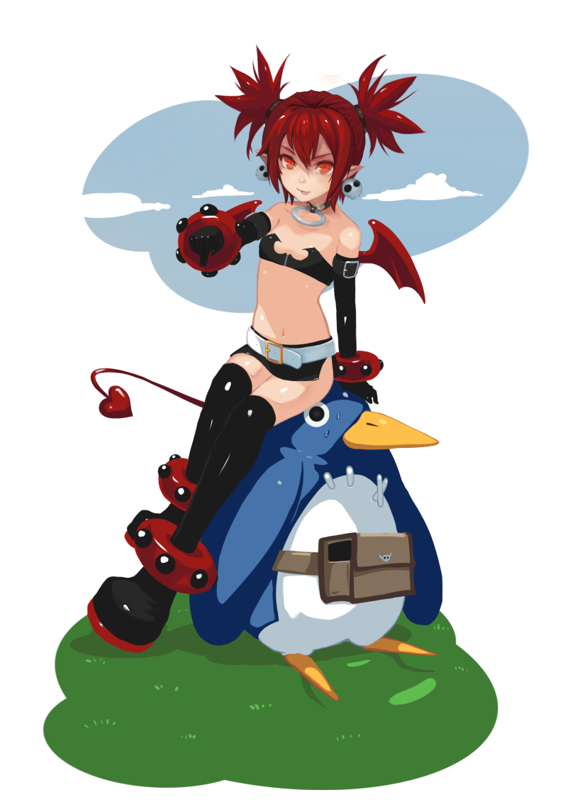 etna and prinny (disgaea and 1 more) drawn by nopae