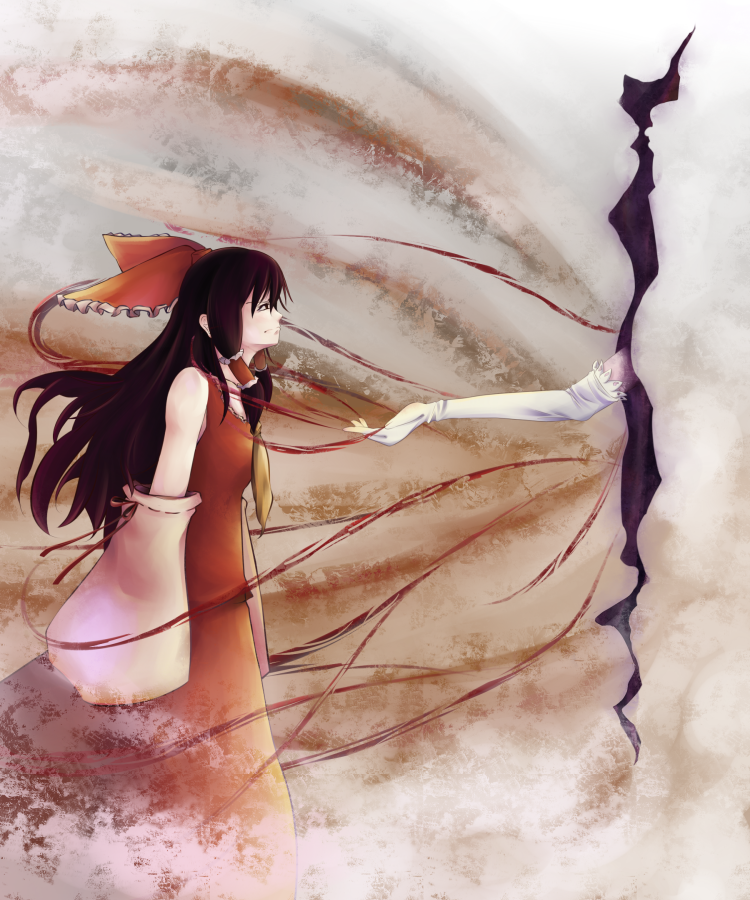 hakurei reimu and yakumo yukari (touhou) drawn by yoss_3