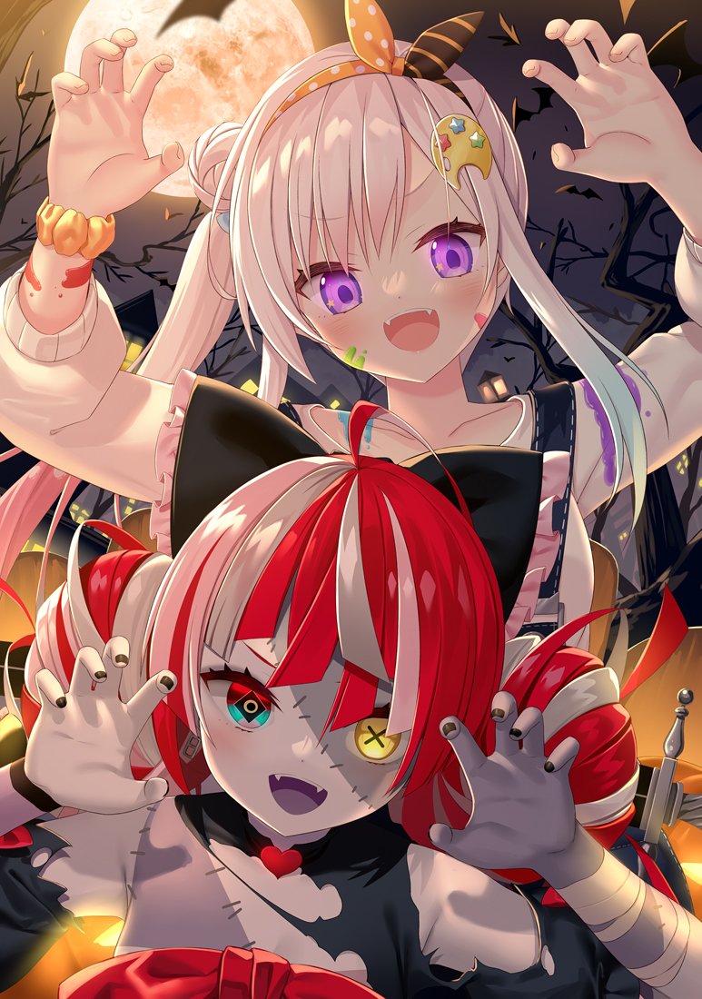 kureiji ollie and airani iofifteen (hololive and 1 more) drawn by yano_mitsuki_(nanairo)