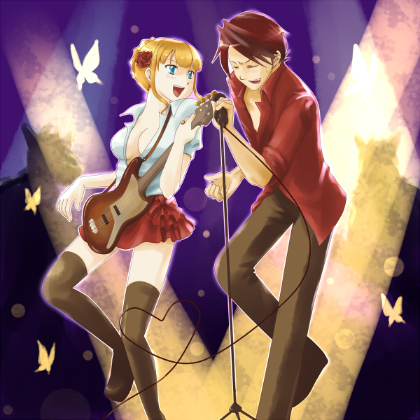 beatrice and ushiromiya battler (umineko no naku koro ni) drawn by kashiwa_kiseri