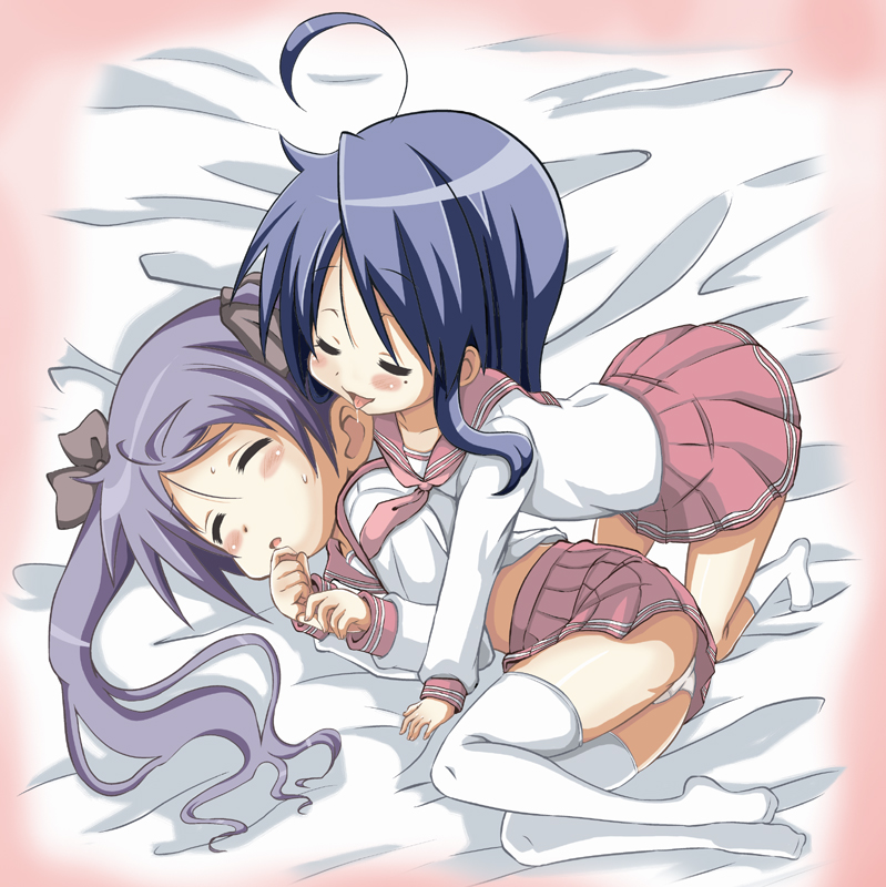 hiiragi kagami and izumi konata (lucky star) drawn by yotsuha_(little_squash)