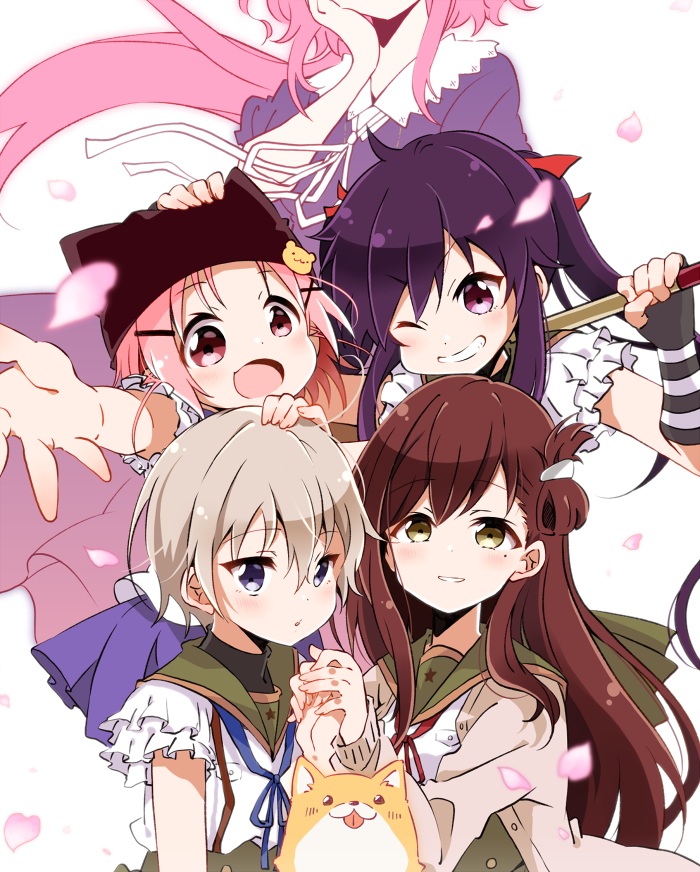 ebisuzawa kurumi, takeya yuki, wakasa yuuri, naoki miki, sakura megumi, and 1 more (gakkou gurashi!) drawn by yucco_kxoxc