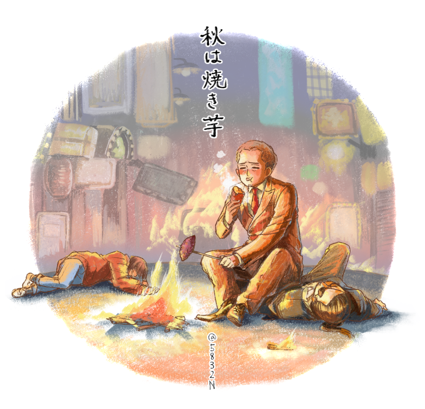 majima goro, makimura makoto, and sagawa tsukasa (ryuu ga gotoku and 1 more) drawn by koppamijin