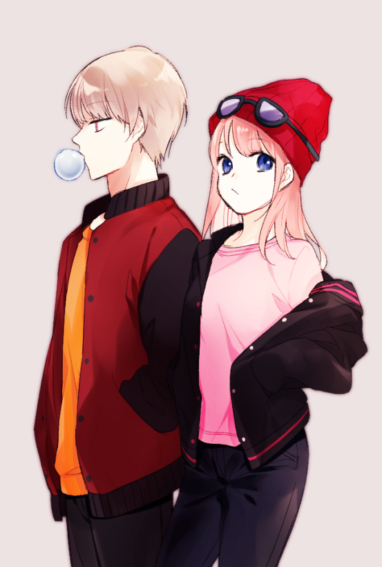 kagura and okita sougo (gintama) drawn by soap_(user_kghh4755)