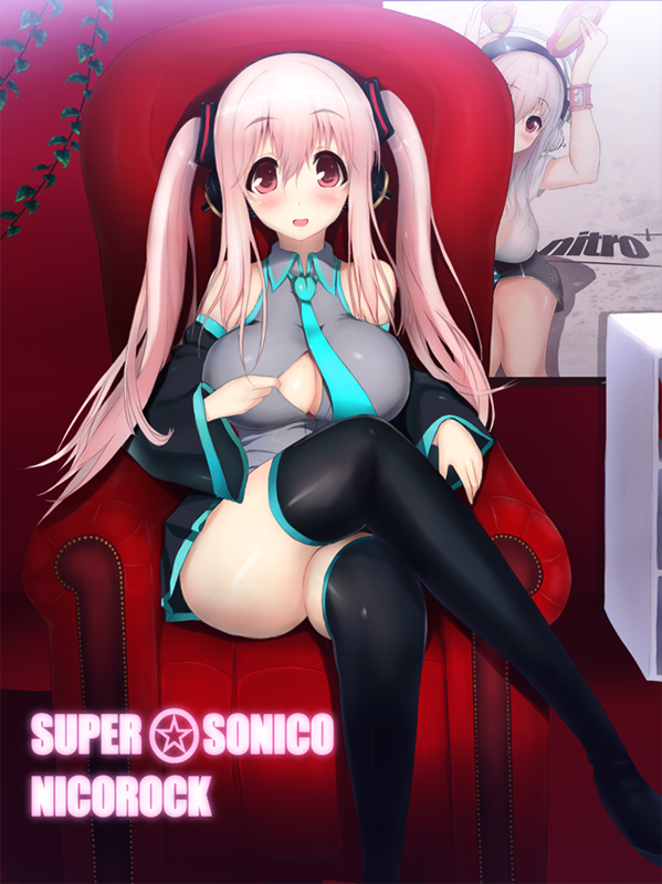 hatsune miku and super sonico (vocaloid and 1 more) drawn by akatsuki_ikki
