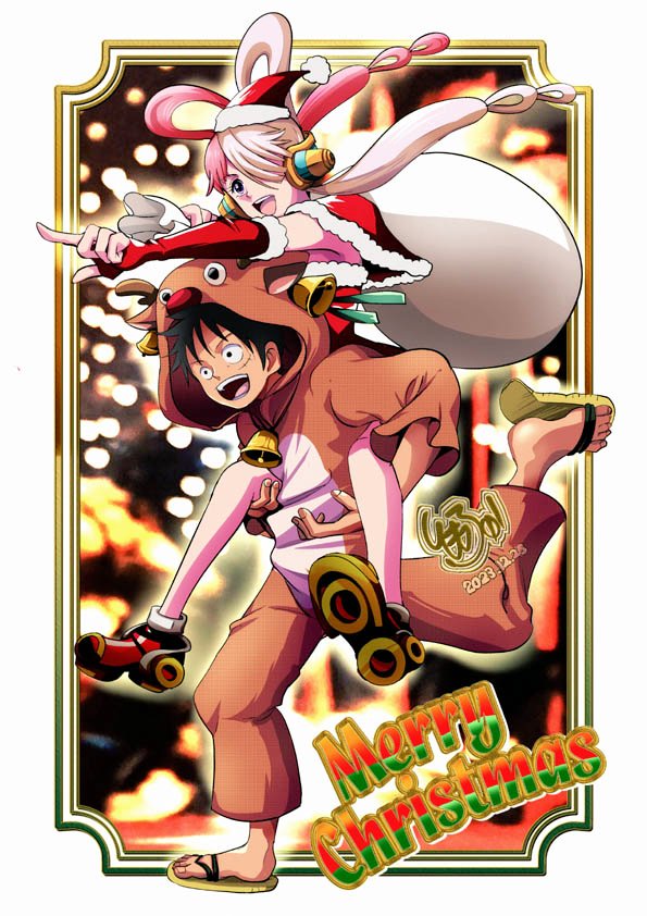 monkey d. luffy and uta (one piece and 1 more) drawn by tomo5656ky