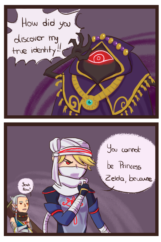 sheik, impa, and wizzro (the legend of zelda and 1 more) drawn by chat-en-rose