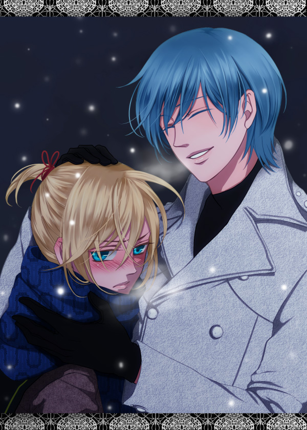 kagamine len and kaito (vocaloid) drawn by wii_hola