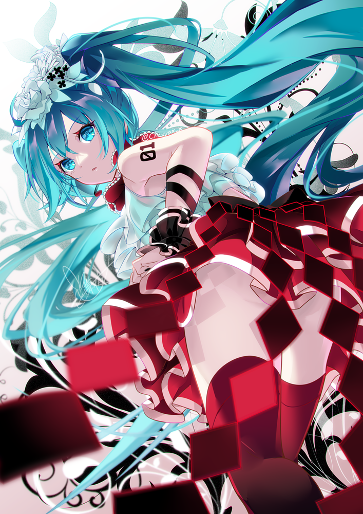hatsune miku (vocaloid and 2 more) drawn by tyouya