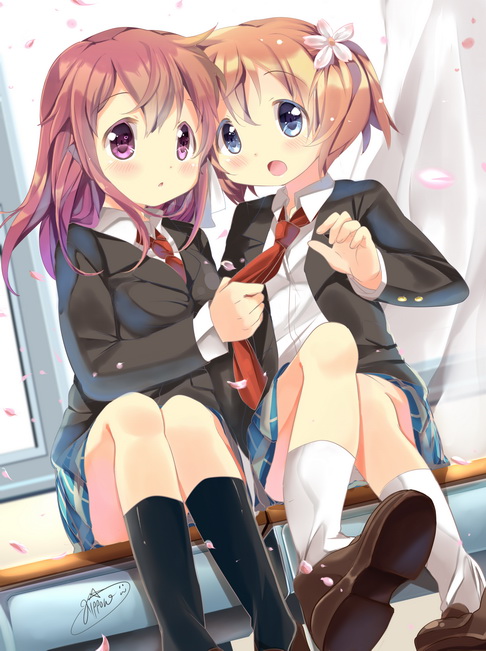 takayama haruka and sonoda yuu (sakura trick) drawn by gleision_adain