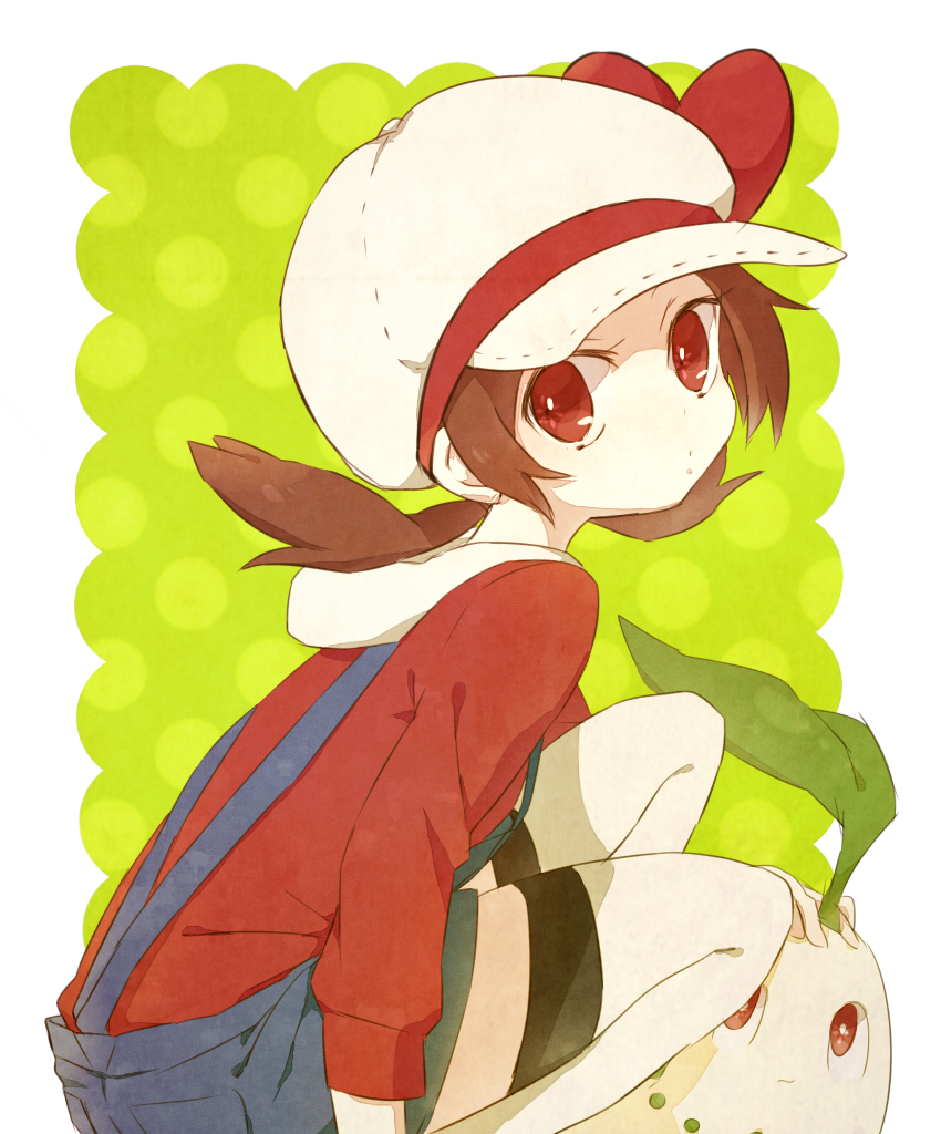 lyra and chikorita (pokemon and 1 more) drawn by hiwokawa