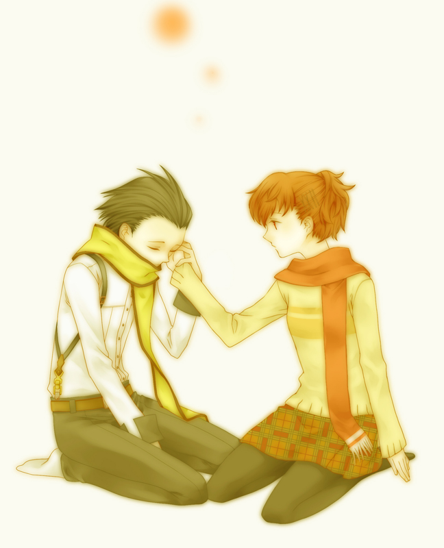 shiomi kotone and mochizuki ryouji (persona and 2 more) drawn by natsume_(pixiv484205)