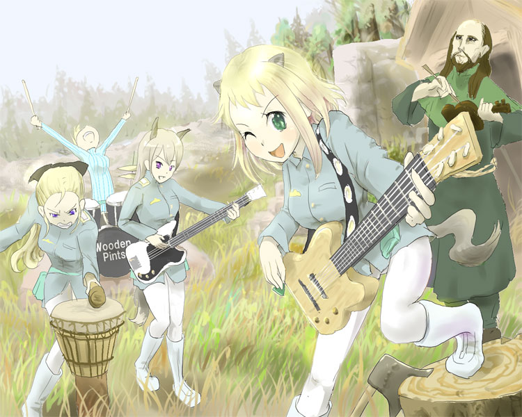 eila ilmatar juutilainen, nikka edvardine katajainen, elma leivonen, and mika ahonen (world witches series and 5 more) drawn by puuakachan