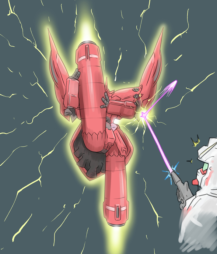 unicorn gundam and neo zeong (gundam and 1 more) drawn by niiyan