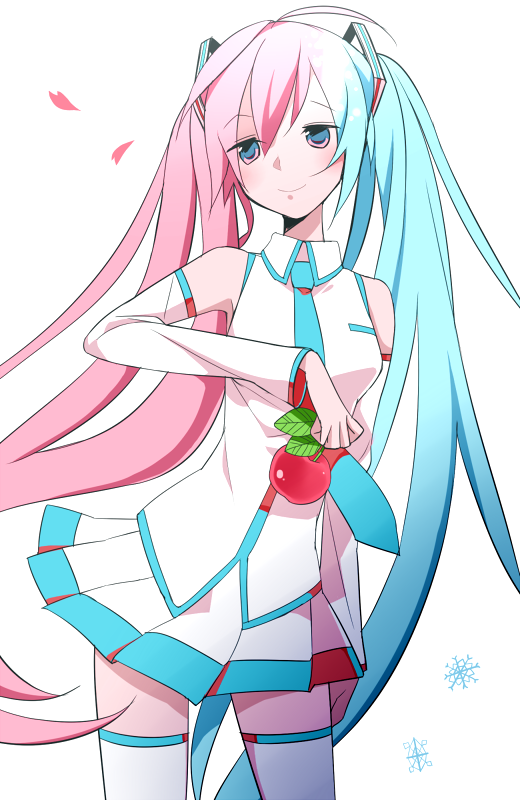 hatsune miku, yuki miku, and sakura miku (vocaloid) drawn by tyobimiru